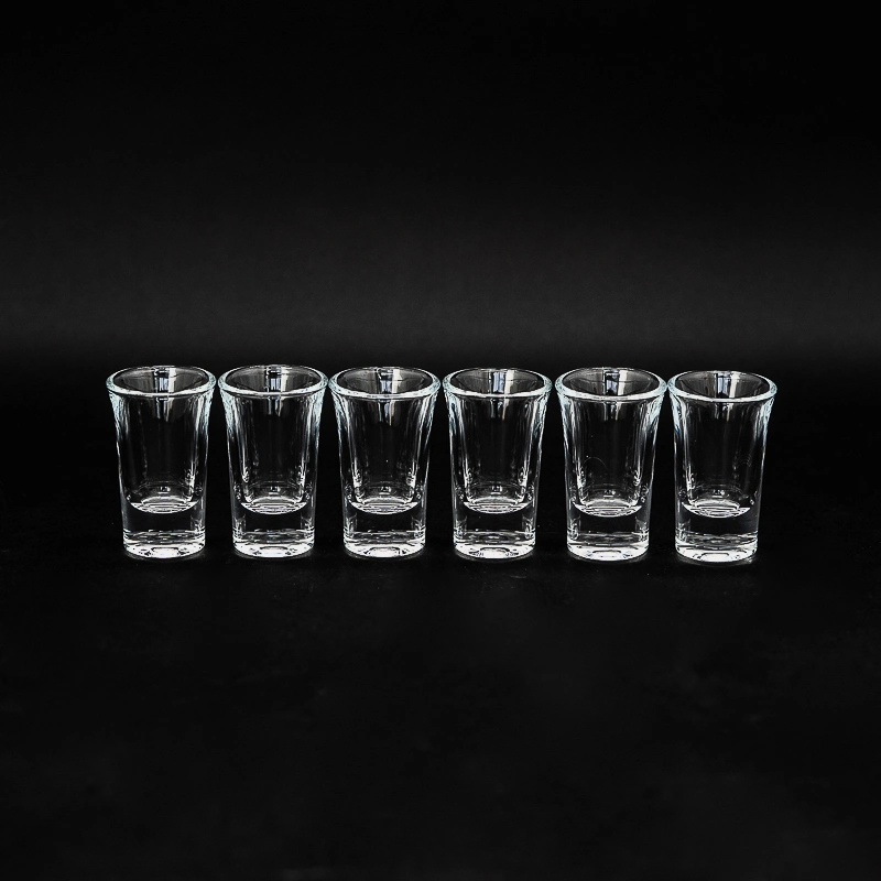 Wholesale Unique 1.3 Oz Custom Logo Clear Hevay Base Shot Glass