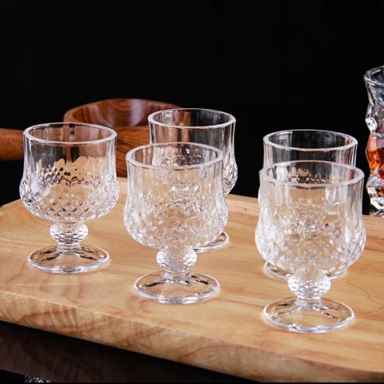 Wholesale Supplies Wine Glass Liquor Cocktail Tumbler Clear Glass Mug Goblet Fruit Juice Milk Tea Beverage Glass Cup